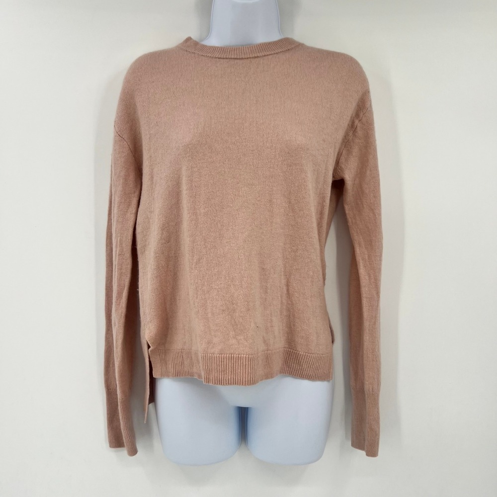 Muji Women XS Mauve Pink Wool Yak Hair Blend Crew Neck Sweater